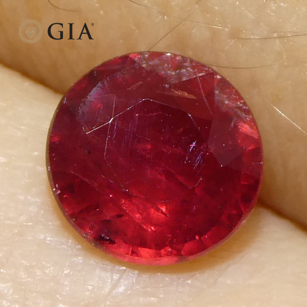 1.16ct Round Red Ruby GIA Certified Madagascar