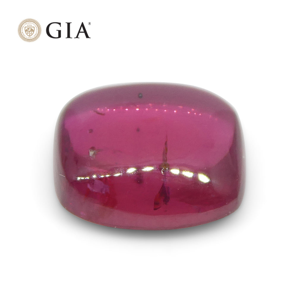 1.53ct Cushion Double Cabochon Purplish Red Ruby GIA Certified Mozambique Unheated - Skyjems Wholesale Gemstones