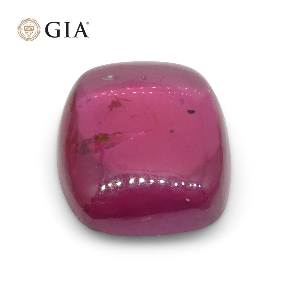 1.53ct Cushion Double Cabochon Purplish Red Ruby GIA Certified Mozambique Unheated - Skyjems Wholesale Gemstones