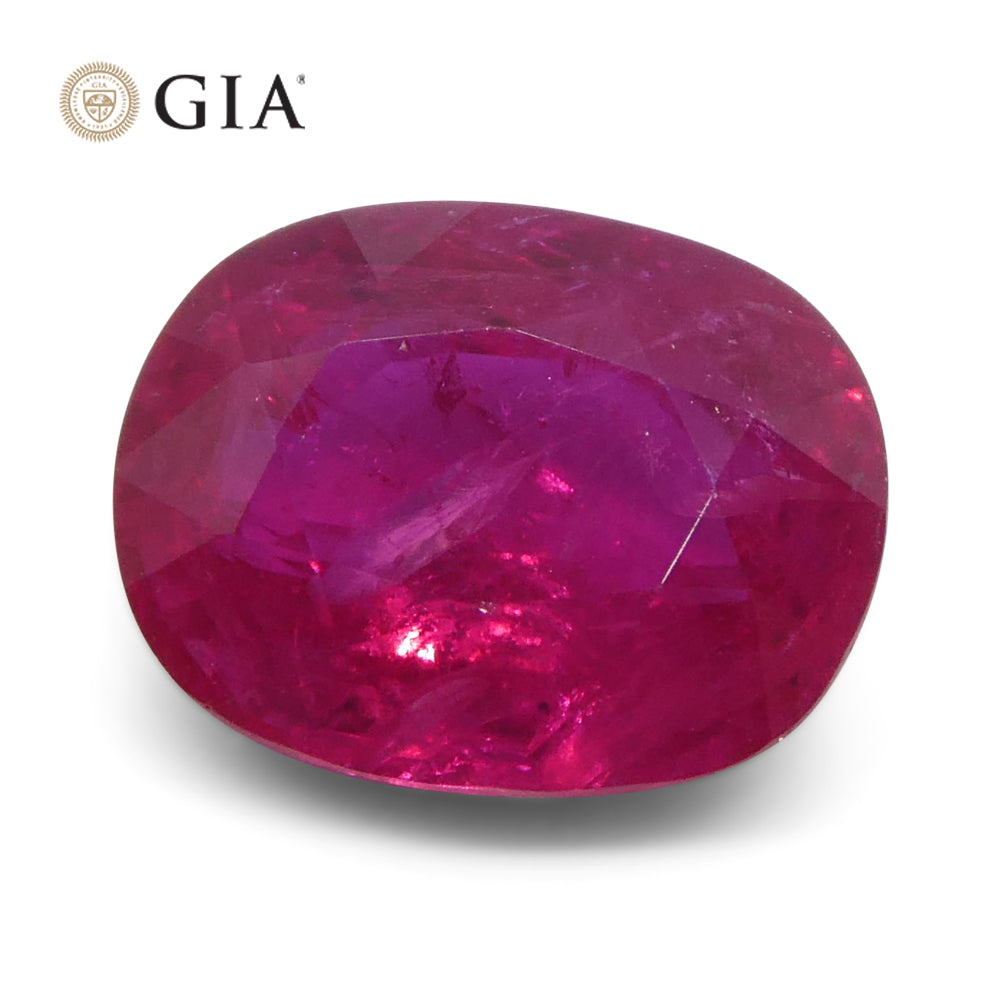 4.19ct Cushion Vivid Red Ruby GIA Certified Mozambique - Skyjems Wholesale Gemstones