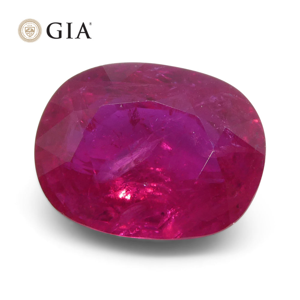 4.19ct Cushion Vivid Red Ruby GIA Certified Mozambique - Skyjems Wholesale Gemstones