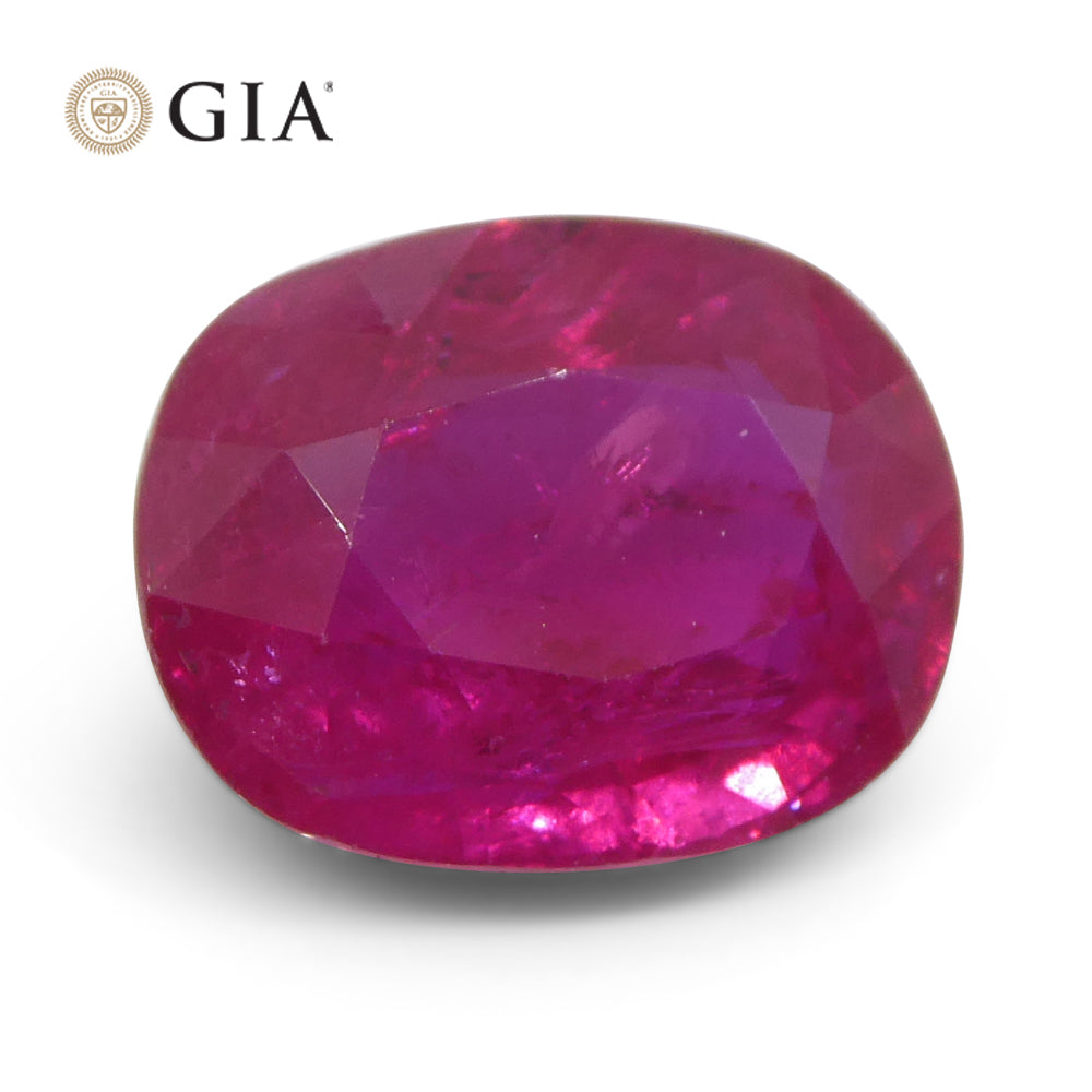 4.19ct Cushion Vivid Red Ruby GIA Certified Mozambique - Skyjems Wholesale Gemstones