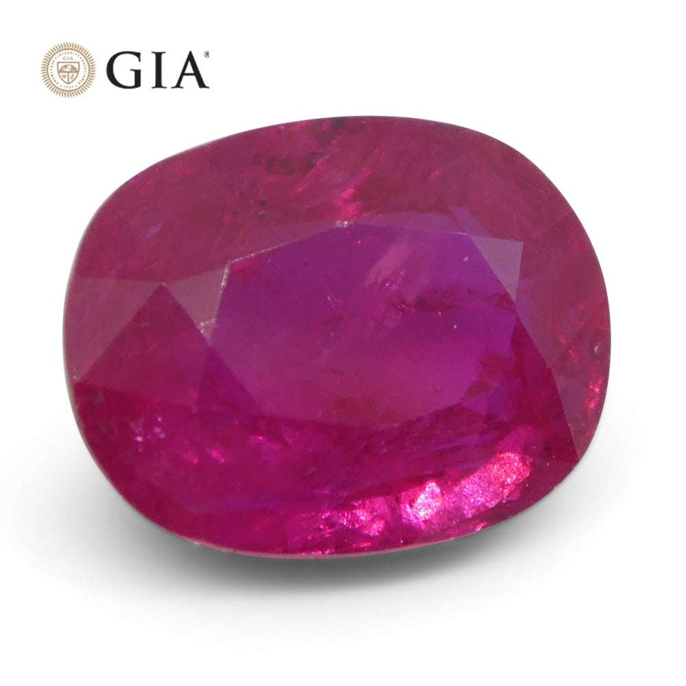 4.19ct Cushion Vivid Red Ruby GIA Certified Mozambique