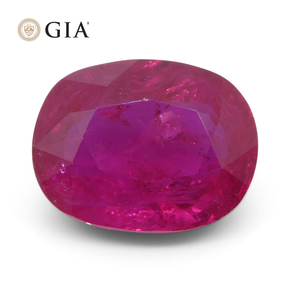 4.19ct Cushion Vivid Red Ruby GIA Certified Mozambique - Skyjems Wholesale Gemstones