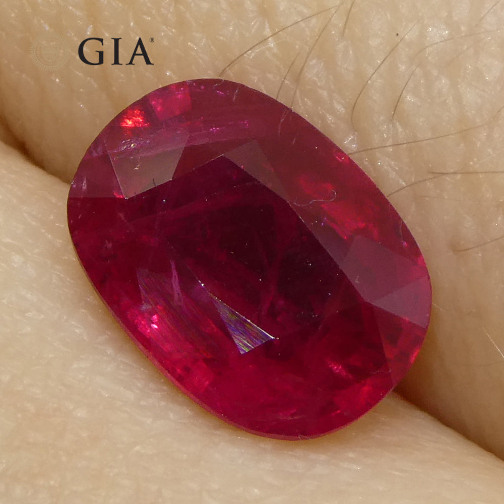2.04ct Cushion Vivid Red Ruby GIA Certified Mozambique - Skyjems Wholesale Gemstones