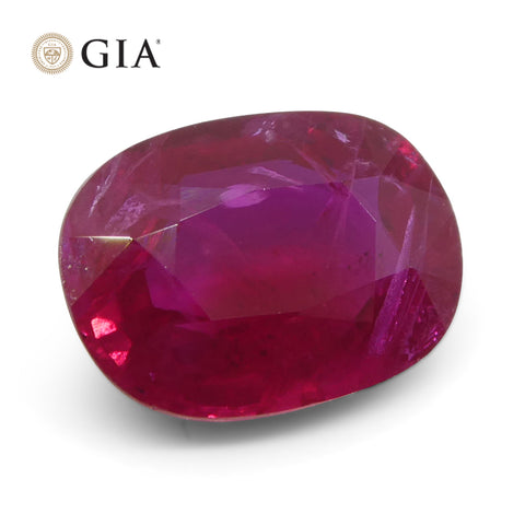 2.04ct Cushion Vivid Red Ruby GIA Certified Mozambique