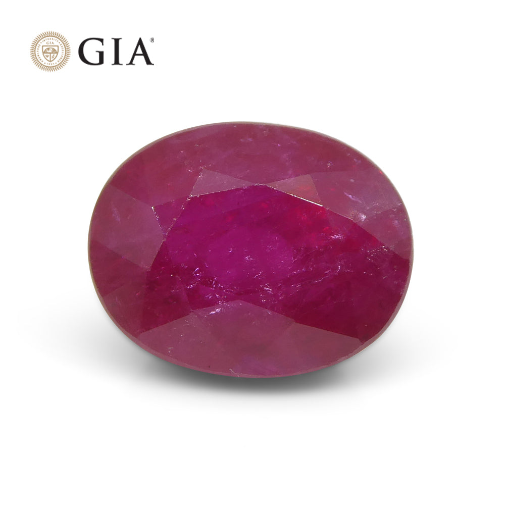 3.36ct Oval Red Ruby GIA Certified Mozambique - Skyjems Wholesale Gemstones