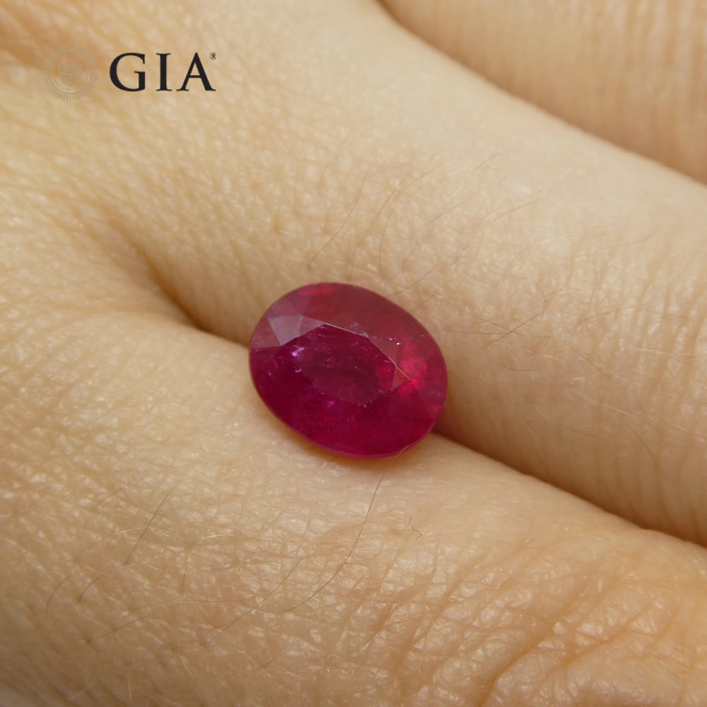 3.36ct Oval Red Ruby GIA Certified Mozambique - Skyjems Wholesale Gemstones