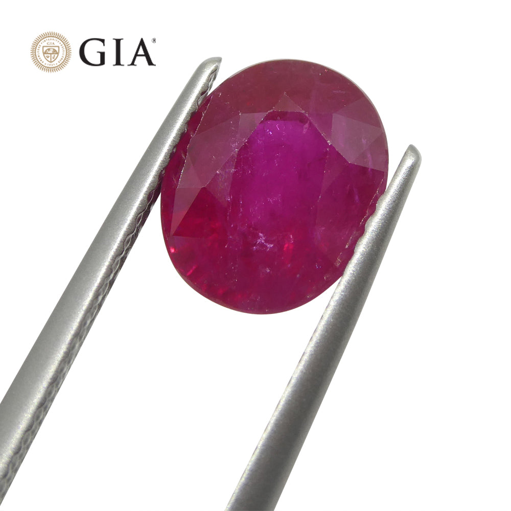 3.36ct Oval Red Ruby GIA Certified Mozambique - Skyjems Wholesale Gemstones