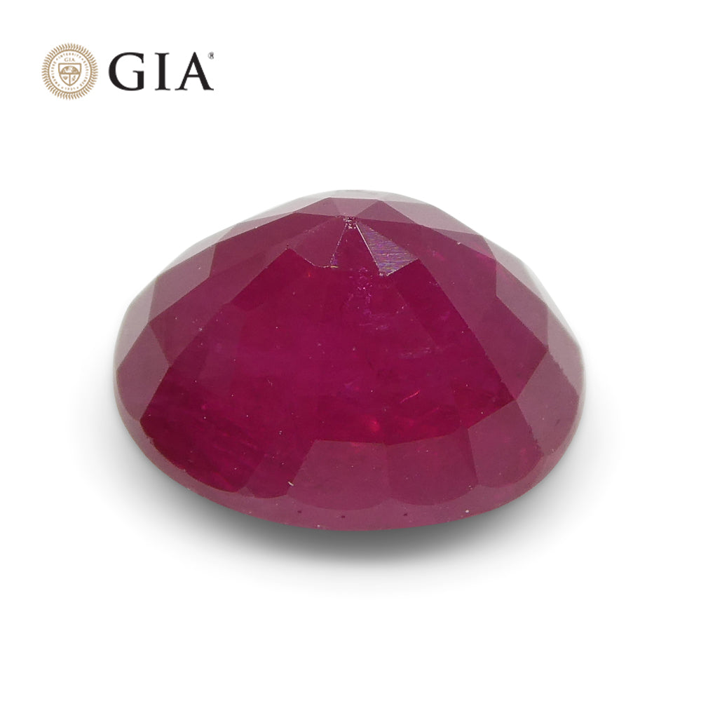 3.36ct Oval Red Ruby GIA Certified Mozambique - Skyjems Wholesale Gemstones