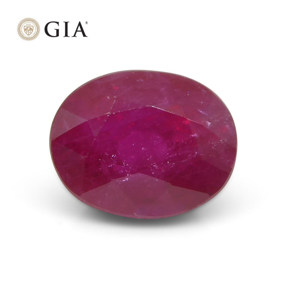 3.36ct Oval Red Ruby GIA Certified Mozambique - Skyjems Wholesale Gemstones