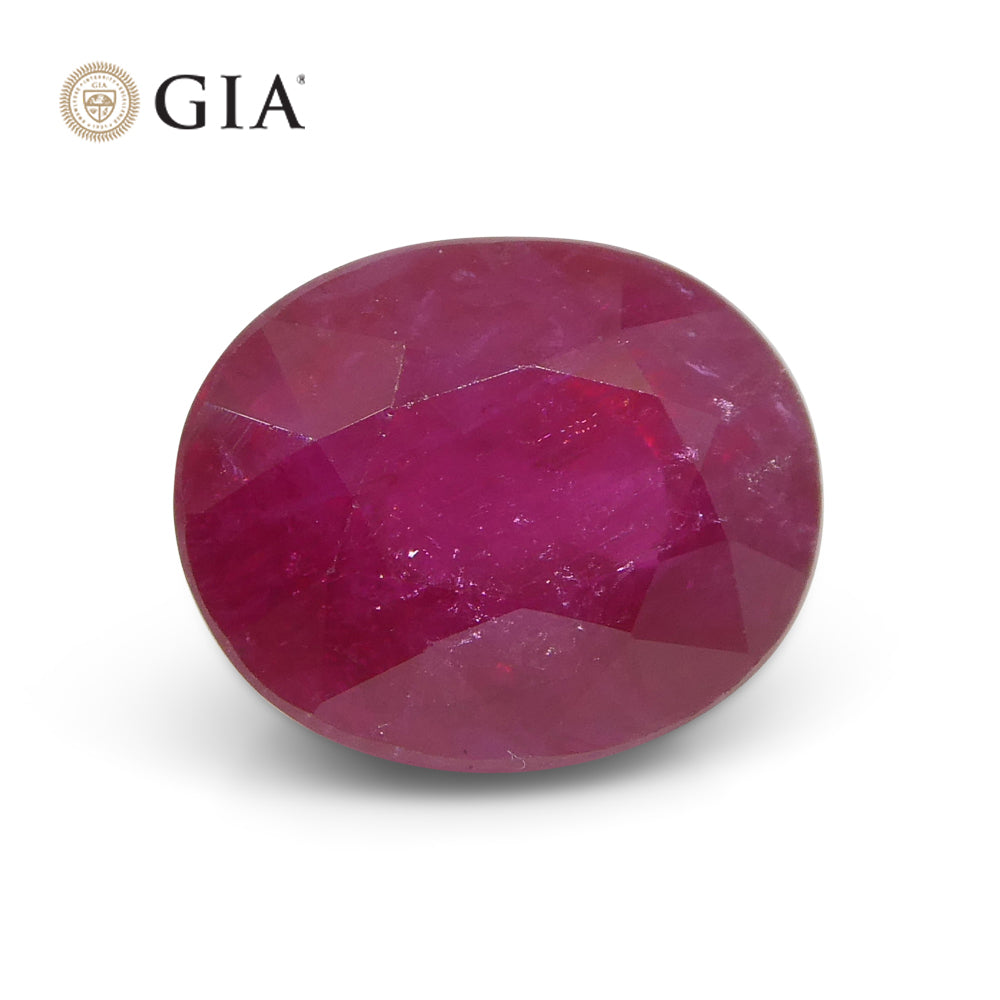 3.36ct Oval Red Ruby GIA Certified Mozambique - Skyjems Wholesale Gemstones