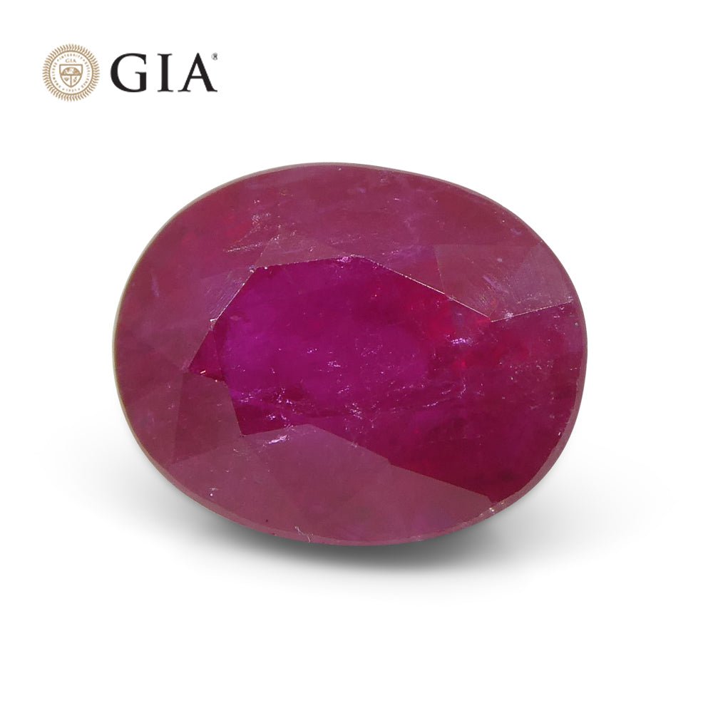 3.36ct Oval Red Ruby GIA Certified Mozambique - Skyjems Wholesale Gemstones