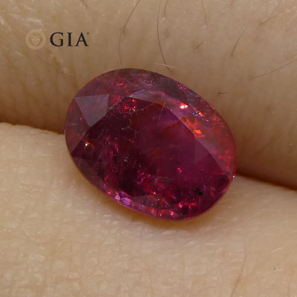 1.67ct Oval Red Ruby GIA Certified Madagascar Unheated - Skyjems Wholesale Gemstones