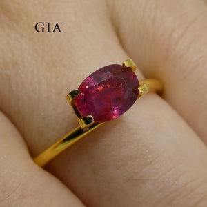 1.67ct Oval Red Ruby GIA Certified Madagascar Unheated