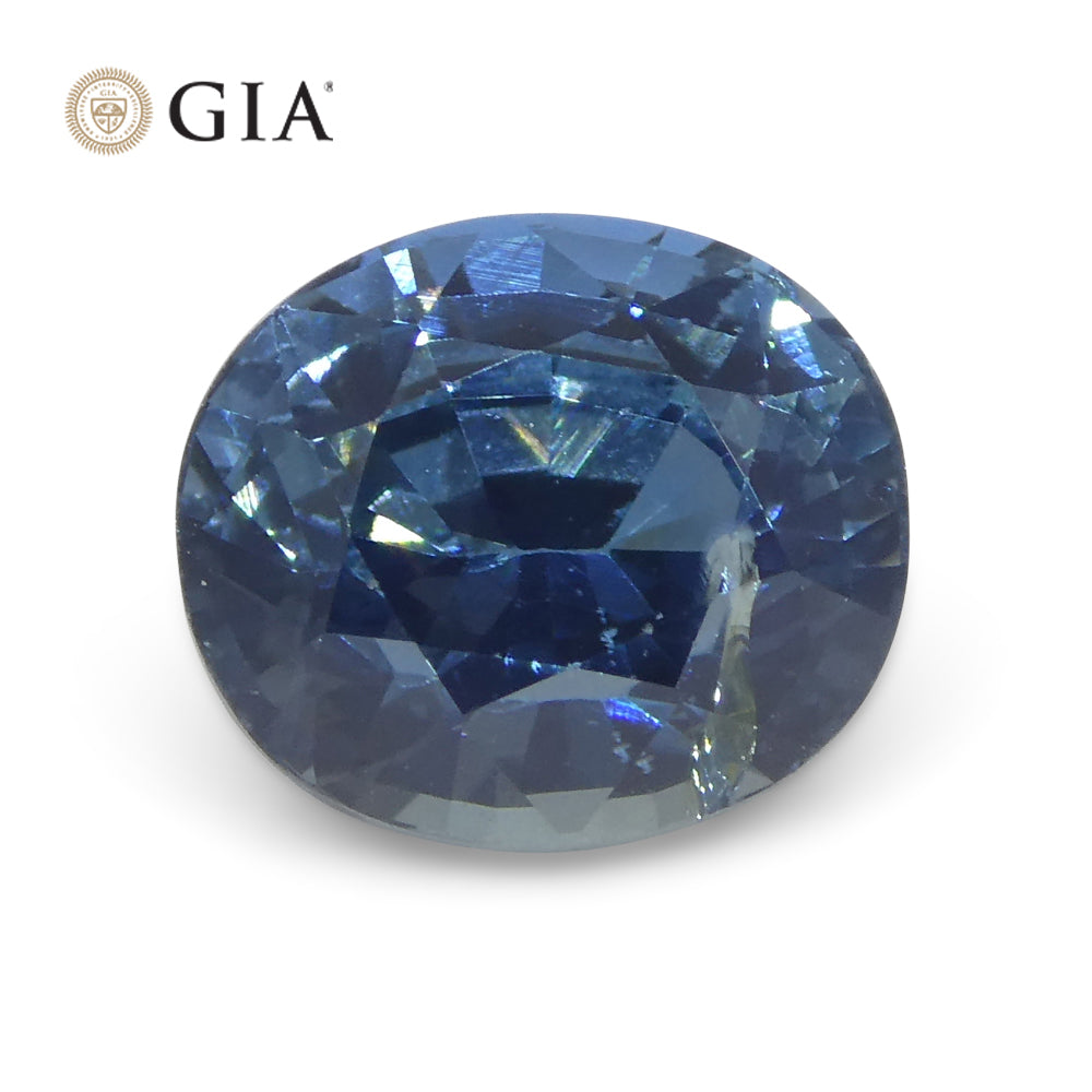 3.42ct Oval Greenish Blue Sapphire GIA Certified Nigeria - Skyjems Wholesale Gemstones