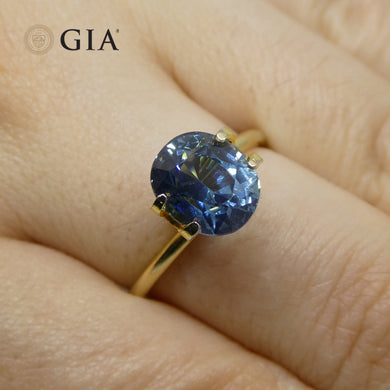3.42ct Oval Greenish Blue Sapphire GIA Certified Nigeria - Skyjems Wholesale Gemstones