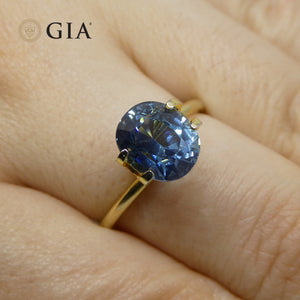 3.42ct Oval Greenish Blue Sapphire GIA Certified Nigeria - Skyjems Wholesale Gemstones