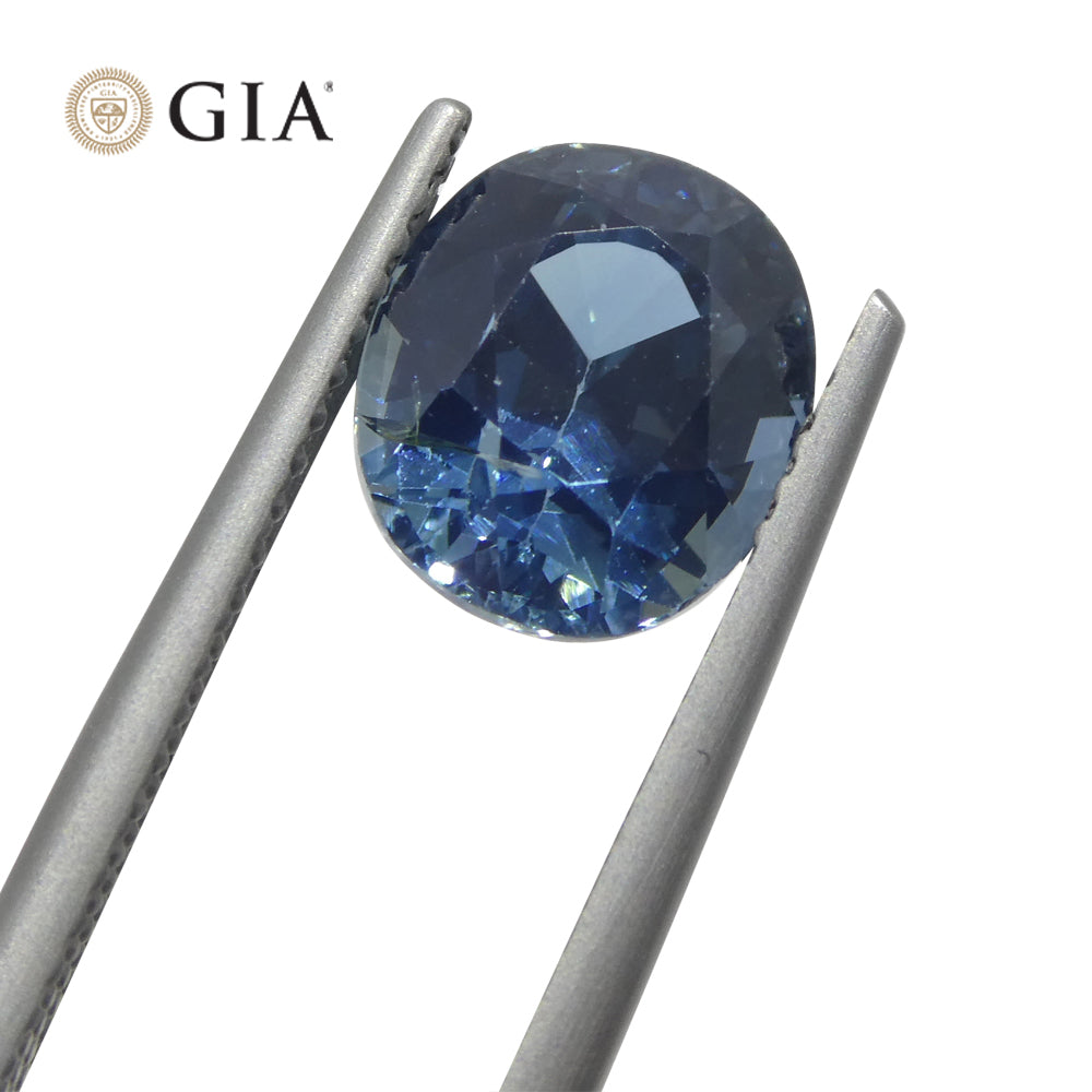 3.42ct Oval Greenish Blue Sapphire GIA Certified Nigeria - Skyjems Wholesale Gemstones