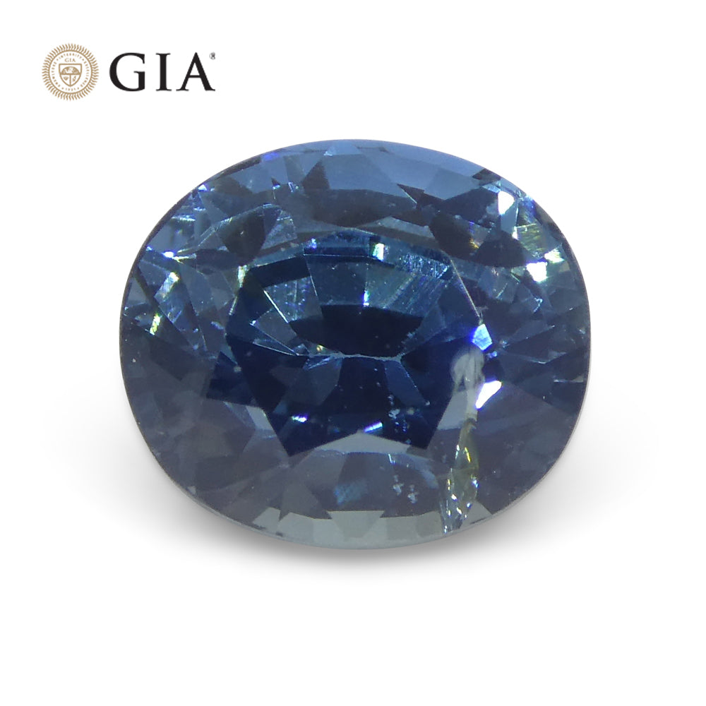 3.42ct Oval Greenish Blue Sapphire GIA Certified Nigeria - Skyjems Wholesale Gemstones