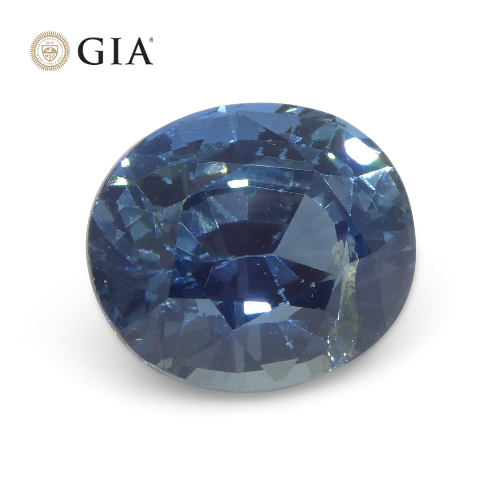 3.42ct Oval Greenish Blue Sapphire GIA Certified Nigeria - Skyjems Wholesale Gemstones