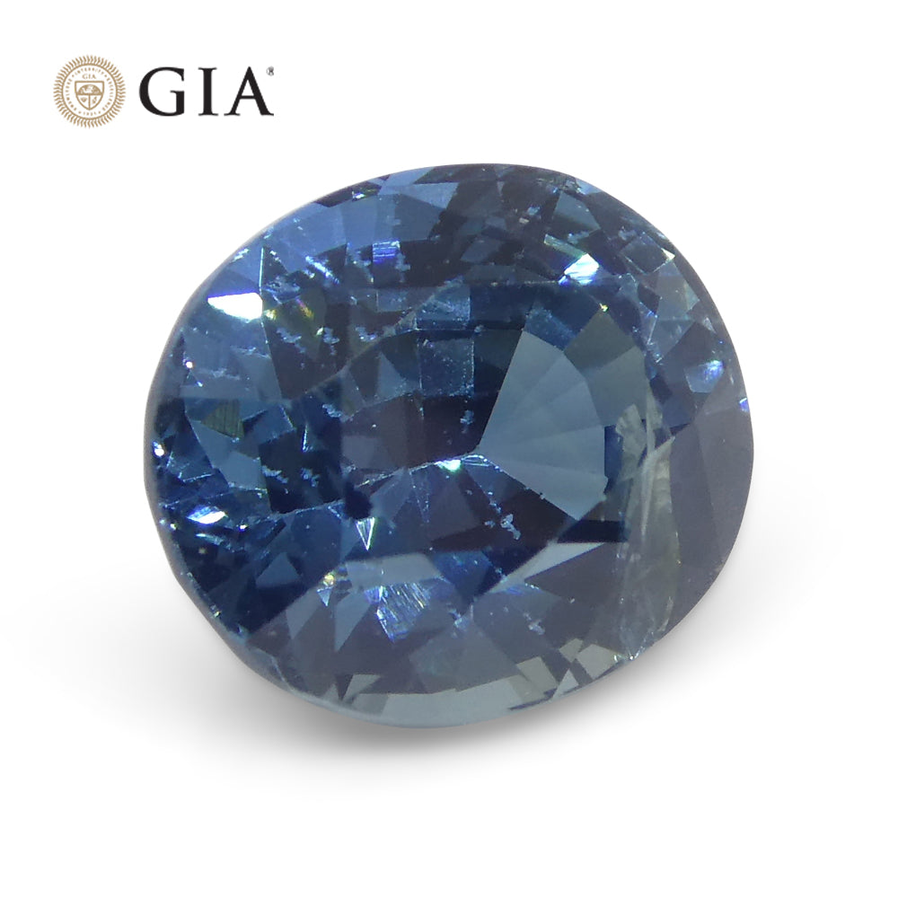 3.42ct Oval Greenish Blue Sapphire GIA Certified Nigeria - Skyjems Wholesale Gemstones