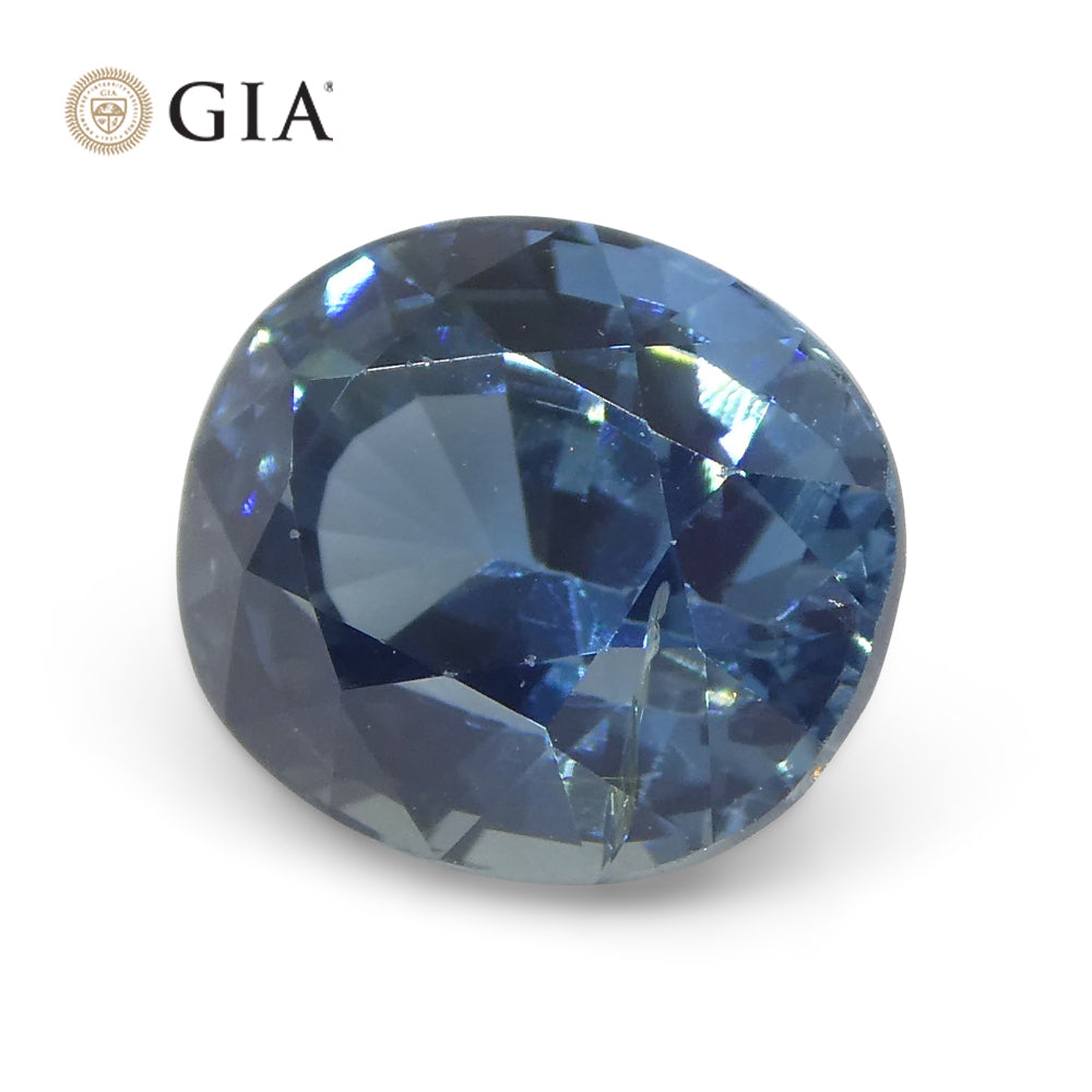 3.42ct Oval Greenish Blue Sapphire GIA Certified Nigeria - Skyjems Wholesale Gemstones