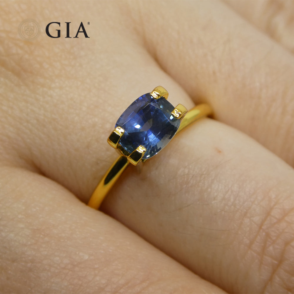 1.69ct Blue Sapphire Cushion GIA Certified Unheated - Skyjems Wholesale Gemstones