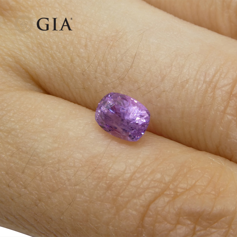 1.95ct Purplish Pink Sapphire Cushion GIA Certified Unheated, Sri Lanka - Skyjems Wholesale Gemstones