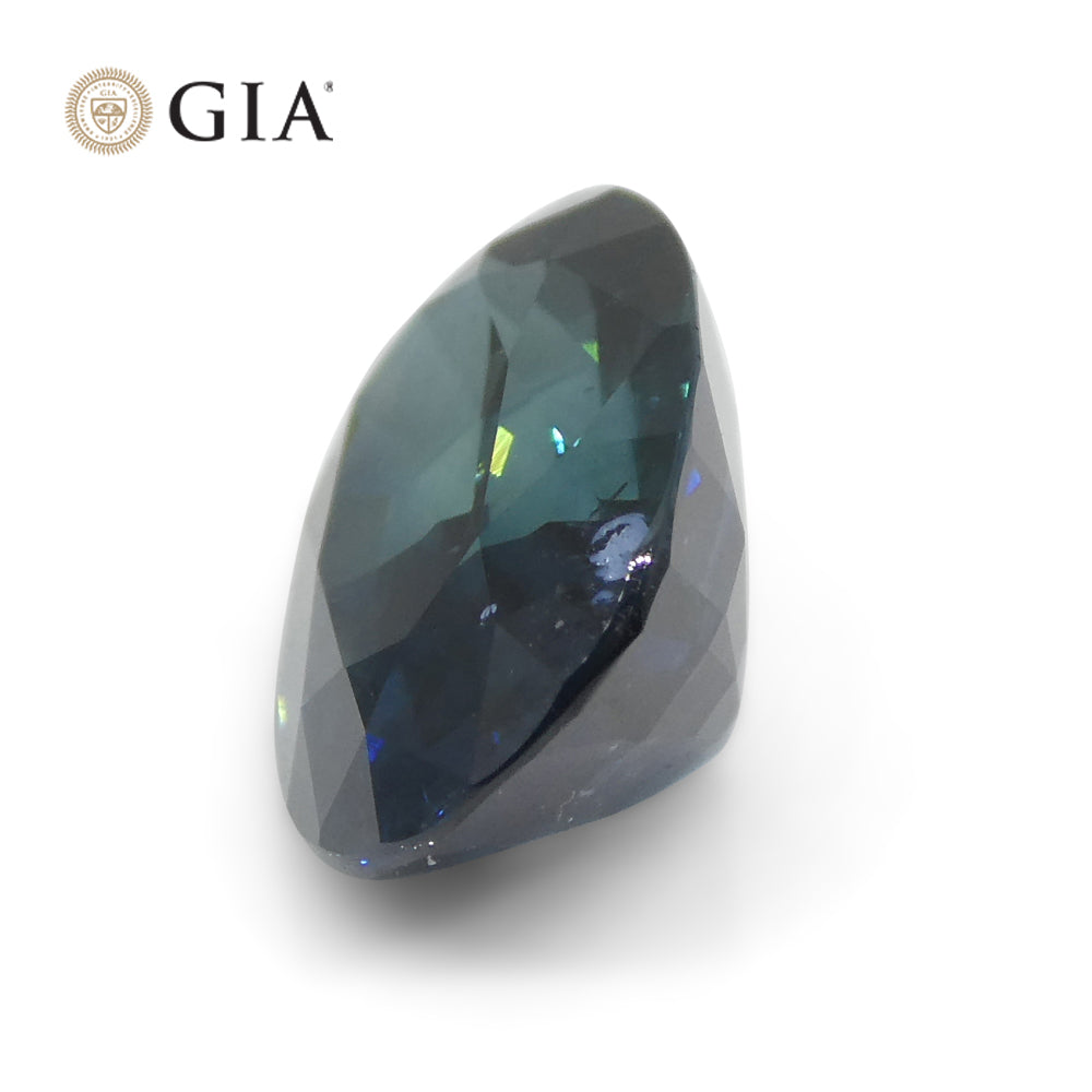 3.87ct Oval Greenish Blue Sapphire GIA Certified Madagascar - Skyjems Wholesale Gemstones