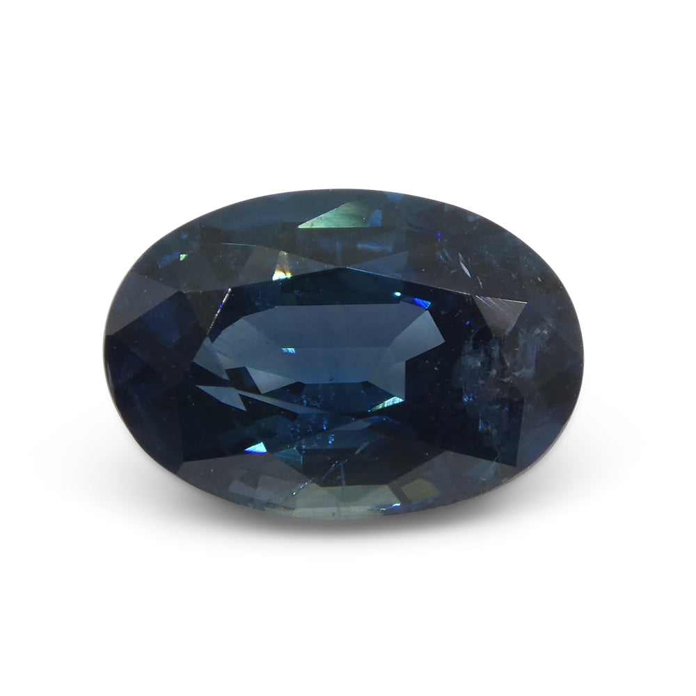 3.87ct Oval Greenish Blue Sapphire GIA Certified Madagascar - Skyjems Wholesale Gemstones