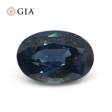 3.87ct Oval Greenish Blue Sapphire GIA Certified Madagascar - Skyjems Wholesale Gemstones