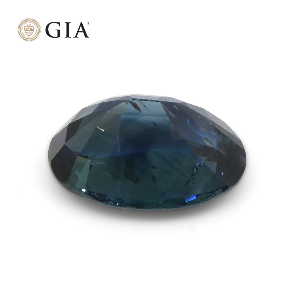 3.87ct Oval Greenish Blue Sapphire GIA Certified Madagascar - Skyjems Wholesale Gemstones