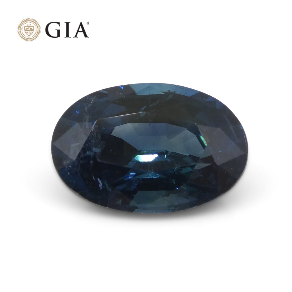 3.87ct Oval Greenish Blue Sapphire GIA Certified Madagascar - Skyjems Wholesale Gemstones