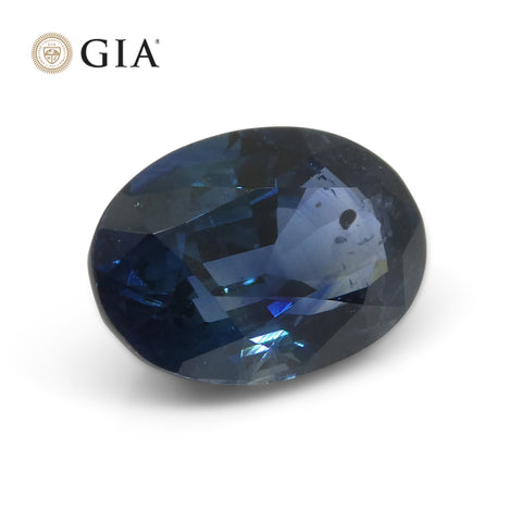 3.87ct Oval Greenish Blue Sapphire GIA Certified Madagascar