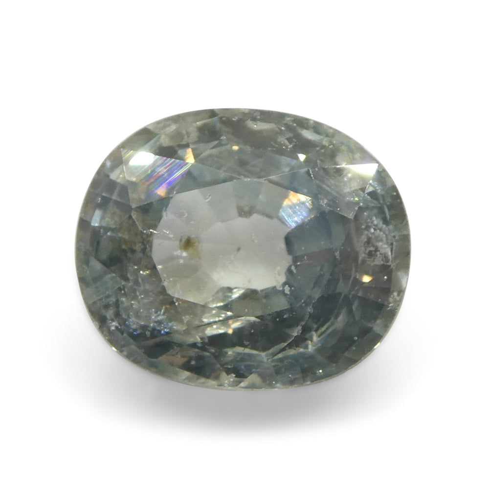 3.04ct Oval Greenish Blue Teal Sapphire GIA Certified Tanzania Unheated - Skyjems Wholesale Gemstones