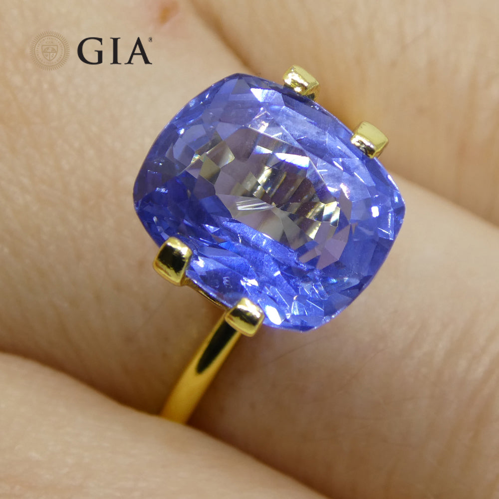 6.98ct Cushion Blue Sapphire GIA Certified Sri Lanka Unheated - Skyjems Wholesale Gemstones