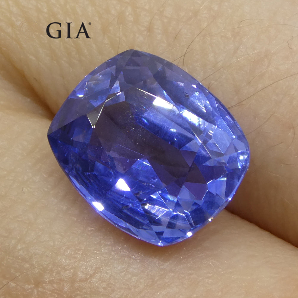 6.98ct Cushion Blue Sapphire GIA Certified Sri Lanka Unheated - Skyjems Wholesale Gemstones