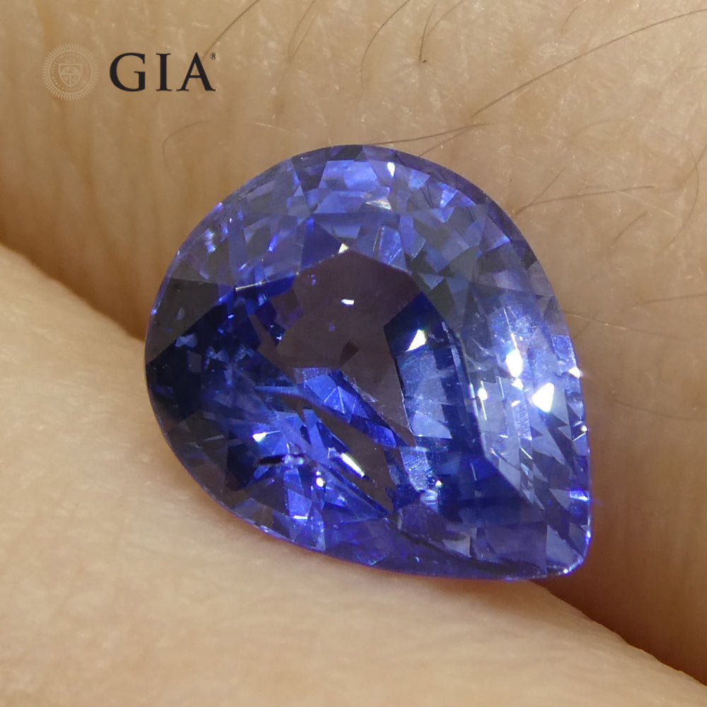 2.14ct Pear Blue Sapphire GIA Certified Sri Lanka Unheated - Skyjems Wholesale Gemstones