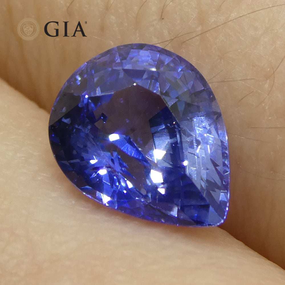 2.14ct Pear Blue Sapphire GIA Certified Sri Lanka Unheated - Skyjems Wholesale Gemstones