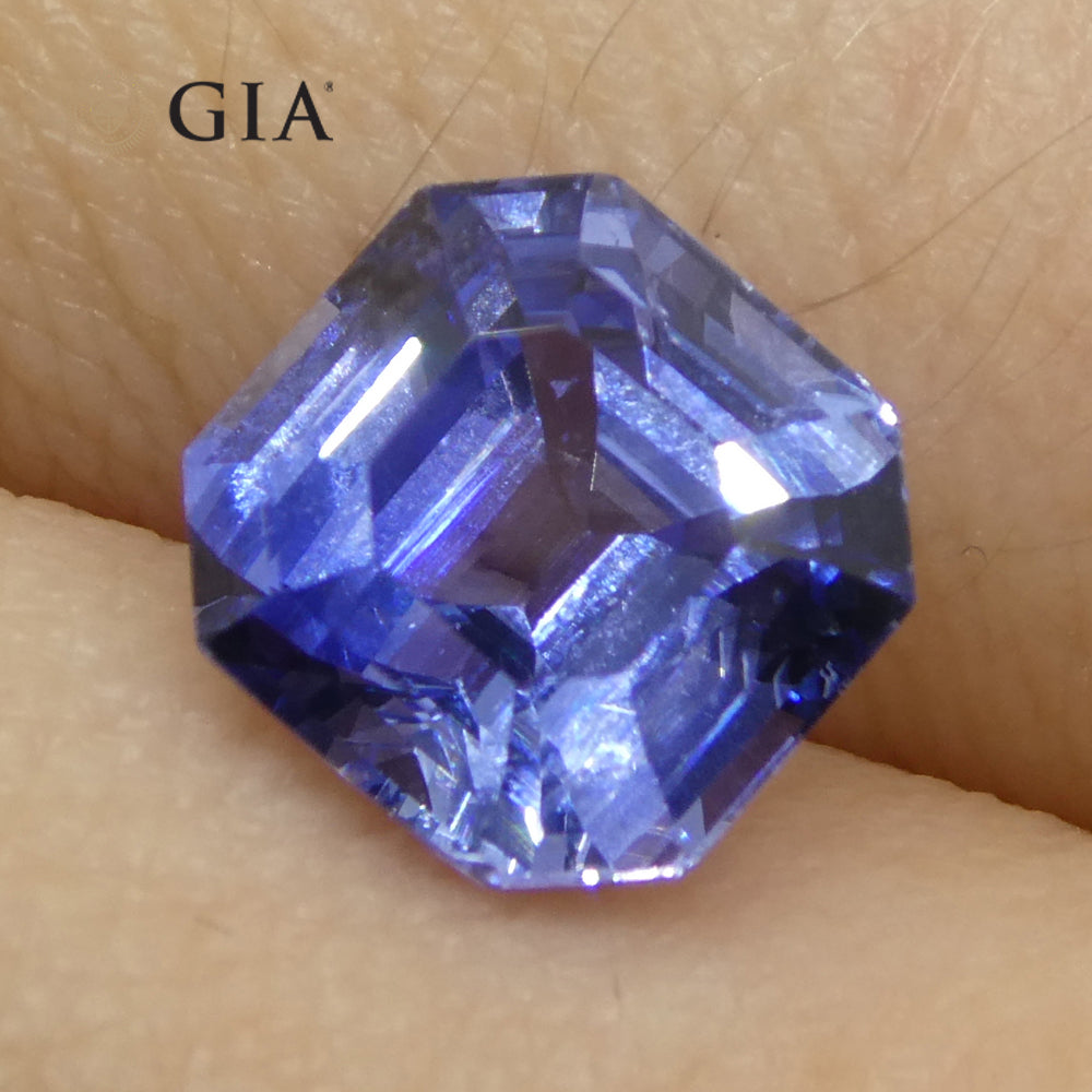 3.2ct Octagonal/Emerald Cut Blue Sapphire GIA Certified Sri Lanka - Skyjems Wholesale Gemstones