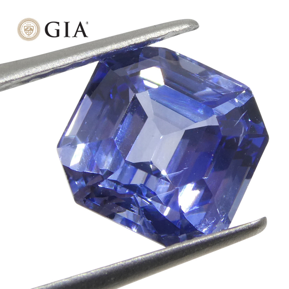 3.2ct Octagonal/Emerald Cut Blue Sapphire GIA Certified Sri Lanka - Skyjems Wholesale Gemstones