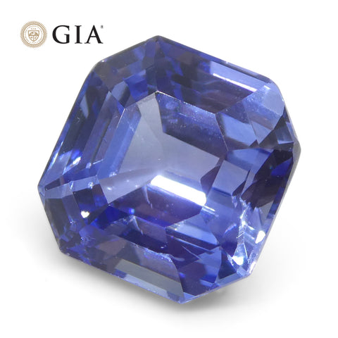 3.2ct Octagonal/Emerald Cut Blue Sapphire GIA Certified Sri Lanka