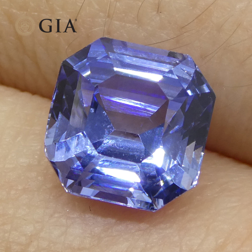 3.2ct Octagonal/Emerald Cut Blue Sapphire GIA Certified Sri Lanka - Skyjems Wholesale Gemstones