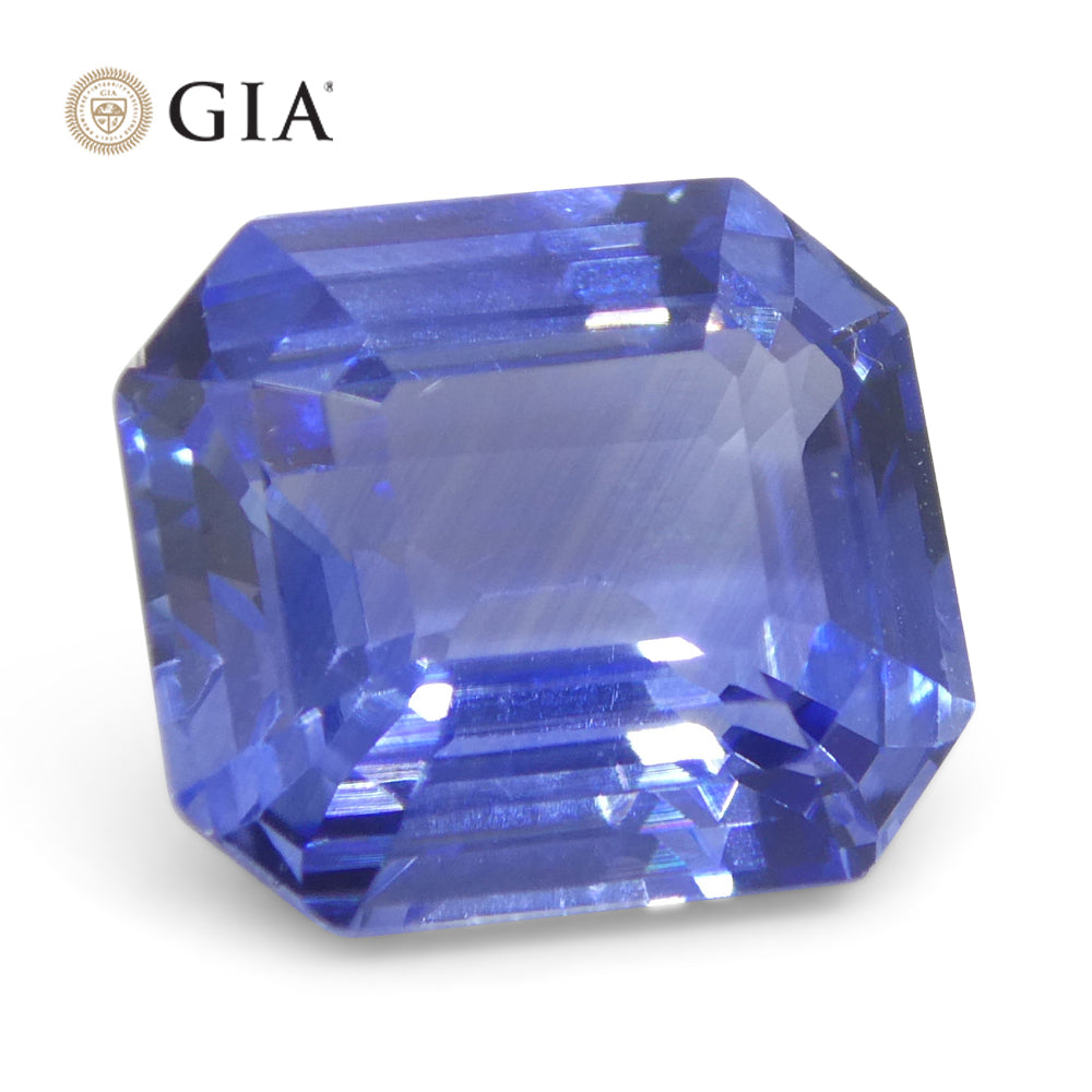 3.06ct Octagonal/Emerald Cut Blue Sapphire GIA Certified Sri Lanka - Skyjems Wholesale Gemstones