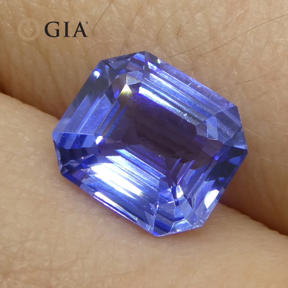 3.06ct Octagonal/Emerald Cut Blue Sapphire GIA Certified Sri Lanka - Skyjems Wholesale Gemstones