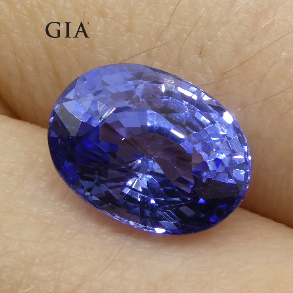 3.65ct Oval Blue Sapphire GIA Certified Sri Lanka - Skyjems Wholesale Gemstones