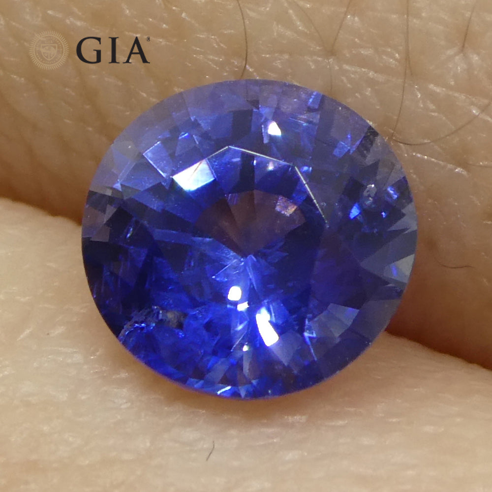 1.25ct Round Blue Sapphire GIA Certified Sri Lanka - Skyjems Wholesale Gemstones