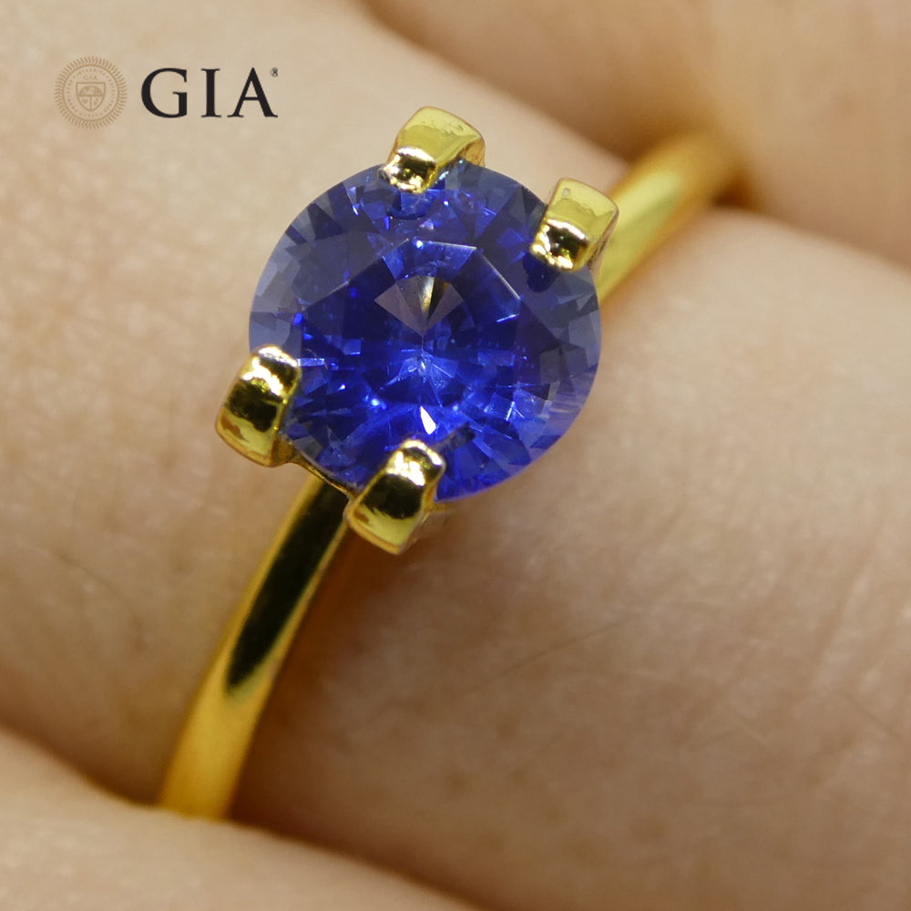 1.25ct Round Blue Sapphire GIA Certified Sri Lanka - Skyjems Wholesale Gemstones