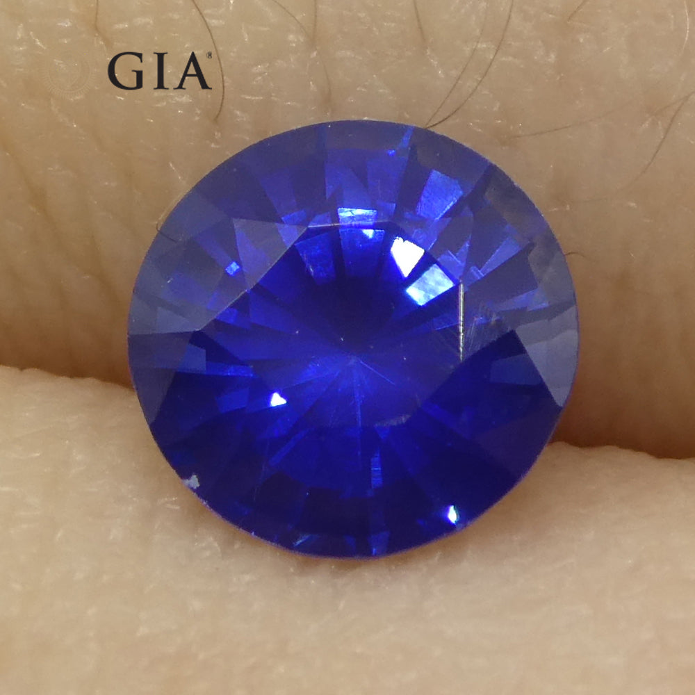 1.24ct Round Blue Sapphire GIA Certified Sri Lanka - Skyjems Wholesale Gemstones